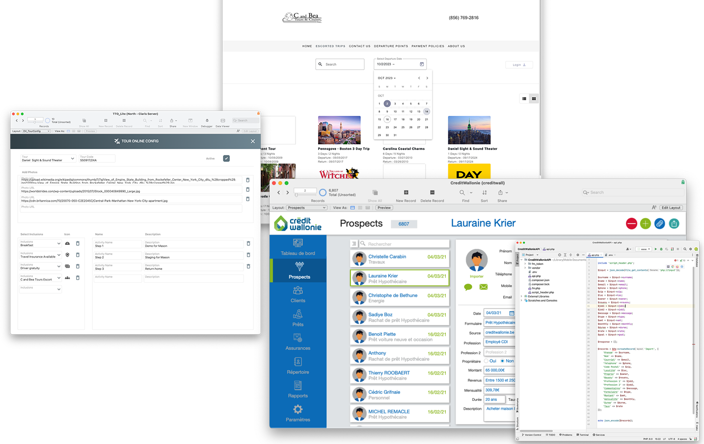 FileMaker and WordPress integration screenshot
