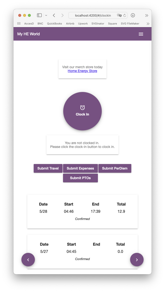 Mobile View Employee Login