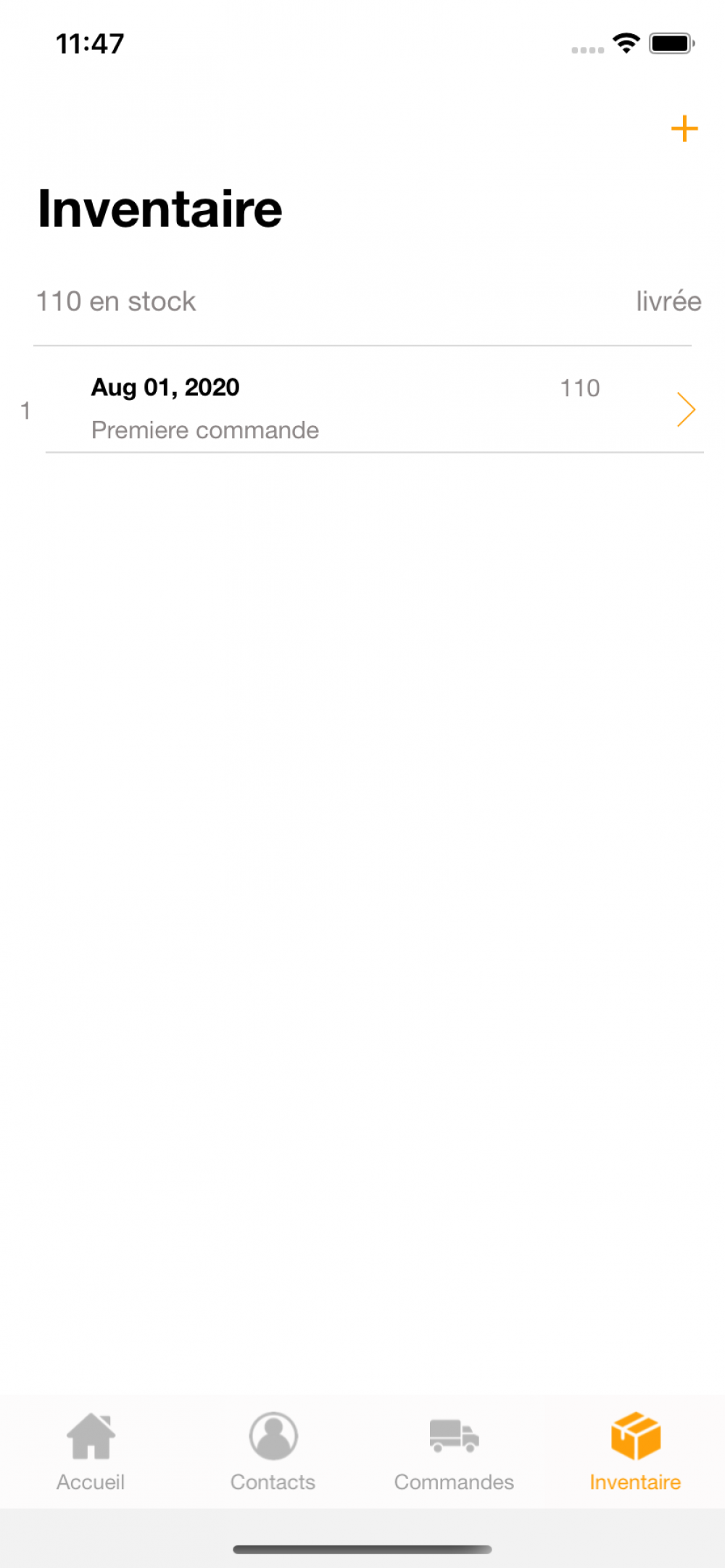 Screenshot from LP - Swift iOS App - Manage Simple Inventory / Orders